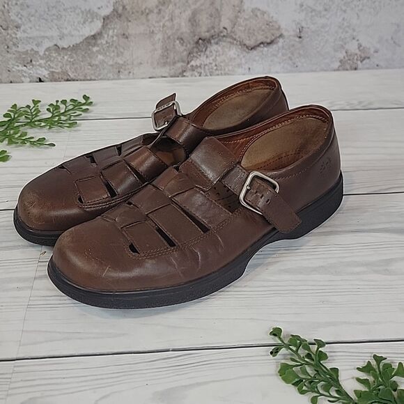 Ecco Comfort Loafers Brown Leather Womens Size 10
